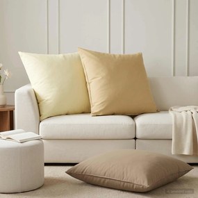 vidaXL Κάλυμμα Μαξιλαριού 2 pcs HEERLEN Μπεζ 65 x 65 εκ. Πολυεστέρας