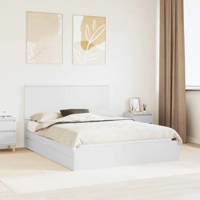 vidaXL Κρεβάτι Αποθήκης Λευκό 150 x 200 cm Επεξεργασμένο ξύλο