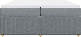 vidaXL Κρεβάτι Boxspring με Στρώμα Ανοιχτό Γκρι 200x200 εκ. Υφασμάτινο