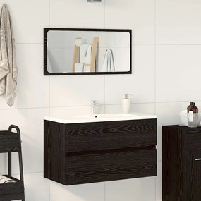 vidaXL Σετ Μπάνιου 2 Τεμαχίων  Μαύρη Δρυς Κατασκευασμένο Ξύλο