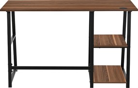 Γραφείο Υπολογιστή Με 2 Ράφια (120x50x73) Spitishop Nuez Walnut/Black