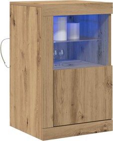 vidaXL Πλευρικό Τραπέζι LED 41 x 37 x 67 εκ Επεξεργασμένο ξύλο