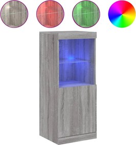 vidaXL Μπουφές με LED Γκρι Sonoma 41 x 37 x 100 εκ.