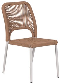14840019 Καρέκλα Κήπου TINKISSO Λευκό/Φυσικό Αλουμίνιο/Rattan 45x63x82cm Rattan/Αλουμίνιο, 1 Τεμάχιο