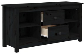 vidaXL Έπιπλο Τηλεόρασης Μαύρο 103x36,5x52 εκ. από Μασίφ Ξύλο Πεύκου