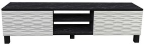 Έπιπλο Τηλεόρασης Lukas 322RTC2150 150x35x40,3cm Marble Effect Black-White