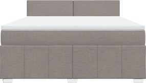 vidaXL Κρεβάτι Boxspring με Στρώμα Taupe 180x200 εκ. Υφασμάτινο