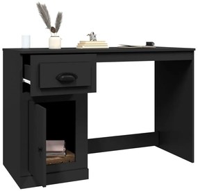 vidaXL Γραφείο με Συρτάρι Μαύρο 115x50x75 εκ. Επεξεργασμένο Ξύλο