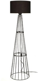 Φωτιστικό Δαπέδου Filip 0216774 34x34x123cm 1xE27 60W Black Megapap Metal, Fabric