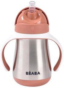 Béaba Μπουκάλι Θερμός Ανοξείδωτο με λαβές 250ml +8μ Terracotta
