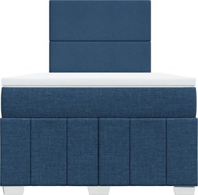 vidaXL Κρεβάτι Boxspring με Στρώμα Μπλε 120x200 εκ. Υφασμάτινο