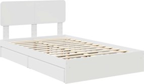 vidaXL Κρεβάτι Αποθήκης Λευκό 120 x 190 cm Επεξεργασμένο ξύλο