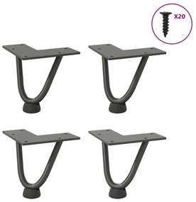 vidaXL Πόδια Φουρκέτας για Τραπεζάκι Σαλονιού 4 τεμ. Ανθρακί 10 εκ. Μασίφ Ατσάλι