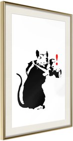 Αφίσα - Banksy: Rat Photographer - 30x45 - Χρυσό - Με πασπαρτού