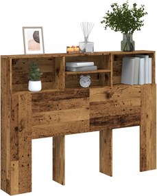vidaXL Ντουλάπι κεφαλάρι Παλιό ξύλο 140x19x103,5 cm