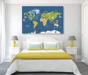 Εικόνα παγκόσμιο χάρτη για παιδιά - 90x60