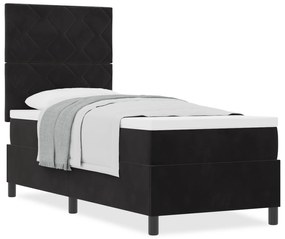 vidaXL Κρεβάτι με Στρώμα  Μαύρο 80x200 εκ Βελούδινο