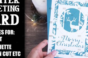 Σετ των 2 Intra απο ξύλο plywood 3mm-4mm πάχος Χριστουγεννιάτικη ευχετήρια κάρτα Δίασταση 15x15 cm INTRAFABR-108804670