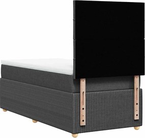 vidaXL Κρεβάτι Boxspring με Στρώμα Σκούρο Γκρι 100x200 εκ. Υφασμάτινο