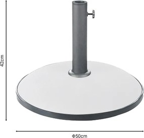 Βάση ομπρέλας Zicko pakoworld τσιμέντο λευκό 35kg Φ50εκ