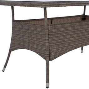 ΤΡΑΠΕΖΙ ΜΕΤΑΛΛΙΚΟ MINSK RATTAN ΓΚΡΙ HM5507.01 150x90x75Υ εκ. (1 Τεμμάχια)