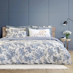 Σεντόνια Genteel (Σετ 4τμχ) Ecru-Blue Nima Υπέρδιπλo 240x270cm 100% Βαμβακοσατέν