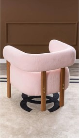 Stewehome Πολυθρόνα με πόδια από ξύλο πεύκου ρετρό 60x60x65 cm