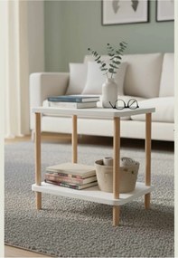 Βοηθητικό Τραπεζάκι Λευκό MELEFLO 40x30x43