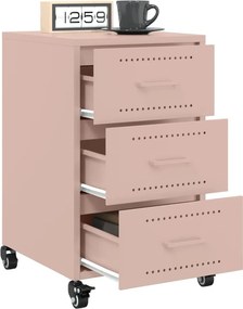 vidaXL Κομοδίνο Ροζ 36x39x59 εκ. από Χάλυβα