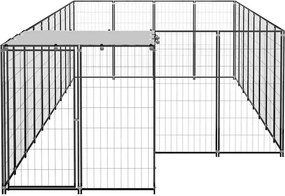 vidaXL Σπιτάκι Σκύλου Μαύρο 10,89 m² Ατσάλινο