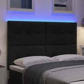 vidaXL LED κεφαλάρι Μαύρο ύφασμα