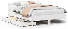 vidaXL Σκελετός Κρεβ. Χωρίς Στρώμα Λευκό 120x200 εκ Μασίφ Πεύκο