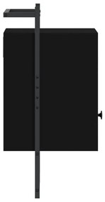 Κομοδίνο Επιτοίχιο Μαύρο 40 x 30 x 61 εκ. από Επεξεργ. Ξύλο - Μαύρο