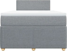 vidaXL Κρεβάτι Boxspring με Στρώμα Ανοιχτό Γκρι 120x200 εκ. Υφασμάτινο