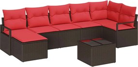 vidaXL Σετ Καναπέ 8 pcs Καφέ συνθετικό ρατάν