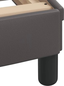 vidaXL Κρεβάτι με Στρώμα Dover Γκρι 90x190 εκ. από Συνθετικό Δέρμα