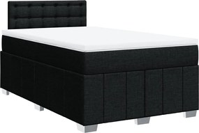 vidaXL Κρεβάτι Boxspring με Στρώμα Μαύρο 120x200 εκ. Υφασμάτινο