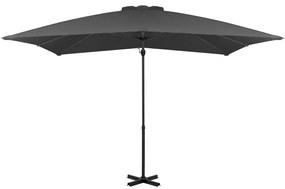 vidaXL Ομπρέλα Κήπου Κρεμαστή Πρόβ. Ανθρακί 250x250 εκ Ιστό Αλουμινίου