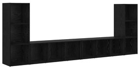 vidaXL Ντουλάπι TV 4 pcs Μαύρη δρυς 37 x 35 x 107.5 εκ