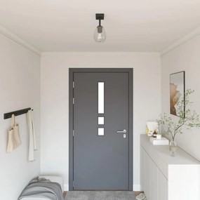 Σποτ οροφής Μαύρο 13 x 13 x 26 εκ. Γυαλί και Μέταλλο