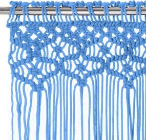 vidaXL Κουρτίνα Μακραμέ Μπλε 140 x 240 εκ. Βαμβακερή