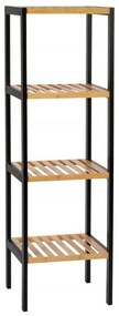 Ραφιέρα Μπάνιου Industrial AH-BA72069 34x33x110cm Natural-Black Μέταλλο,Bamboo