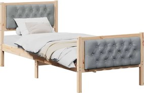 VidaXL Σκελετός Κρεβατιού Ανοιχτό γκρι 75 x 190 cm