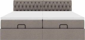 VidaXL Οθωμανικό κρεβάτι με στρώματα Taupe 160x200cm ύφασμα
