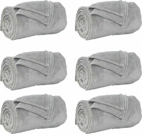 vidaXL Ριχτάρια 6 pcs Γκρι 220 x 240 cm Μαλλί