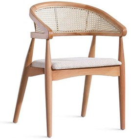 Πολυθρόνα Belen Teddy 117FRF1305 54x49x79cm Natural Ξύλο,Ύφασμα