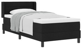 vidaXL Κρεβάτι με ελατήρια Μαύρο 90 x 200 cm Ύφασμα και αφρός
