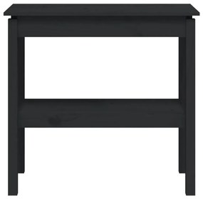 Τραπέζι Κονσόλα Μαύρος 80x40x75 εκ. από Μασίφ Ξύλο Πεύκου - Μαύρο