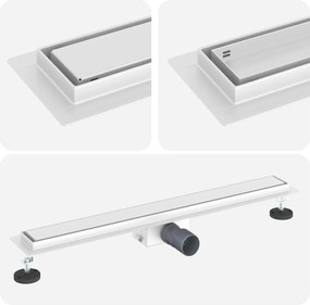 vidaXL 2 σε 1 εκροή ντους Ασημί 80 cm Ανοξείδωτο Ατσάλι 304