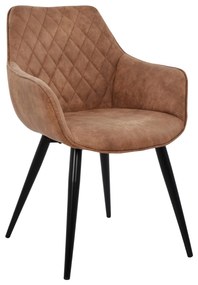 Καρέκλα-Πολυθρόνα MANDO Ύφασμα Nubuck Καφέ 60x60x84εκ. 2αδα 60x60x84 εκ.